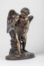 Charles LEMIRE (1741-1827), Cupidon et son arc, Sujet en bronze à...