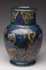 André METHEY(1871-1921). Vase de forme boule à col droit en...