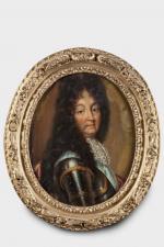 ECOLE FRANCAISE, début XVIIIe siècle, Portrait de Louis XIV en...