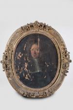 ECOLE FRANCAISE fin XVIIe-début XVIIIe siècle. Portrait d'homme en large...