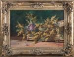 J. OLIVIER (fin XIXe-début XXe siècle), Branches de mimosa. Huile...