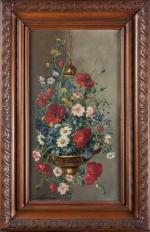 G. FLACHAIRE (Fin XIXe-début XXe siècle), Deux compositions florales en...