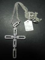 DAMIANI : Grande croix en or gris à motif articulé...