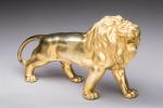 " Lion marchant "
Bronze à patine dorée. H. 22 cm...