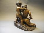 Jean-Baptiste REVILLON (1819-1869) " Bacchus enfant jouant avec deux putti...