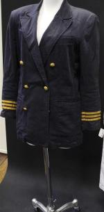 Ralph LAUREN. Veste officier en jeans marine, col cranté, manches...